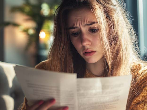 OnlyFans creator reading a letter from HMRC